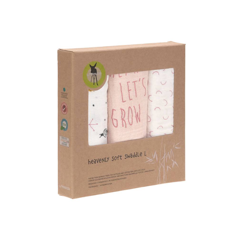 Lässig Mulltücher (3 Stk) - Heavenly Soft Swaddle L, Garden Explorer Schnecke Fabrikpreis