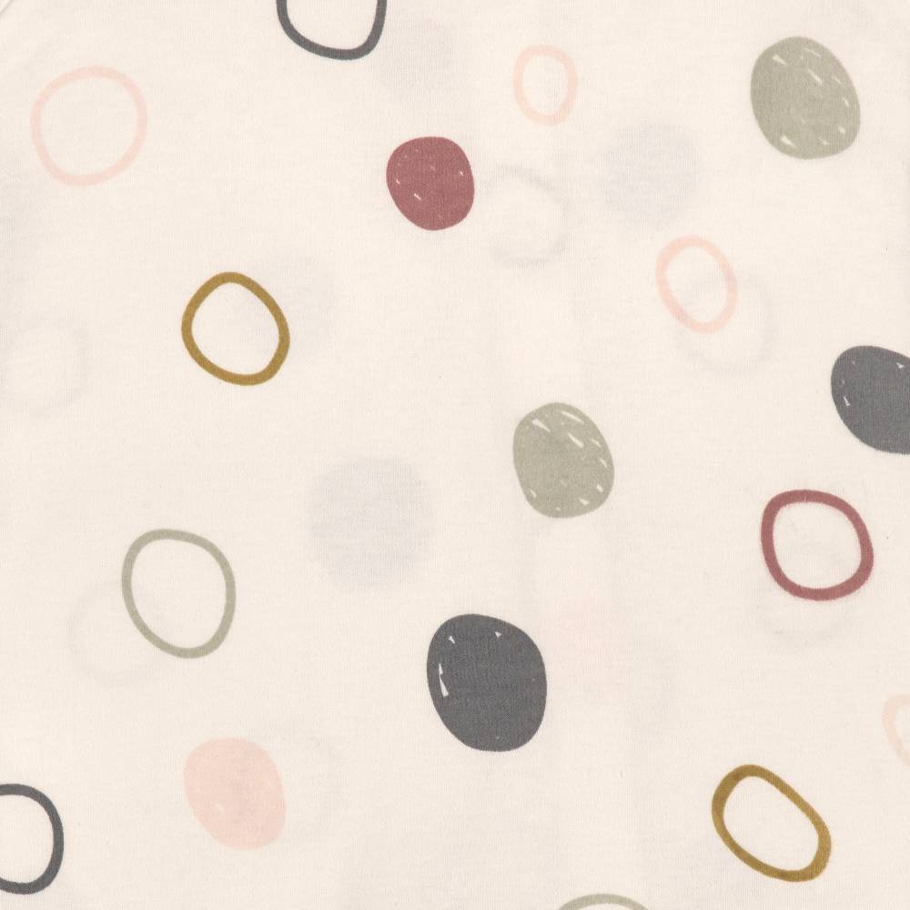 Lässig Baby Schlafanzug mit Füßen - Bio Baumwolle, Circles, Weiß Rabatt