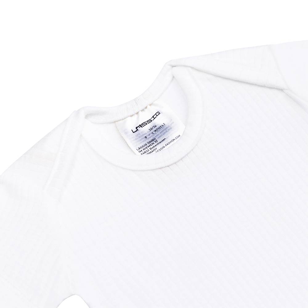 Lässig Baby Body Kurzarm - gerippt, Milky Versandkostenfrei