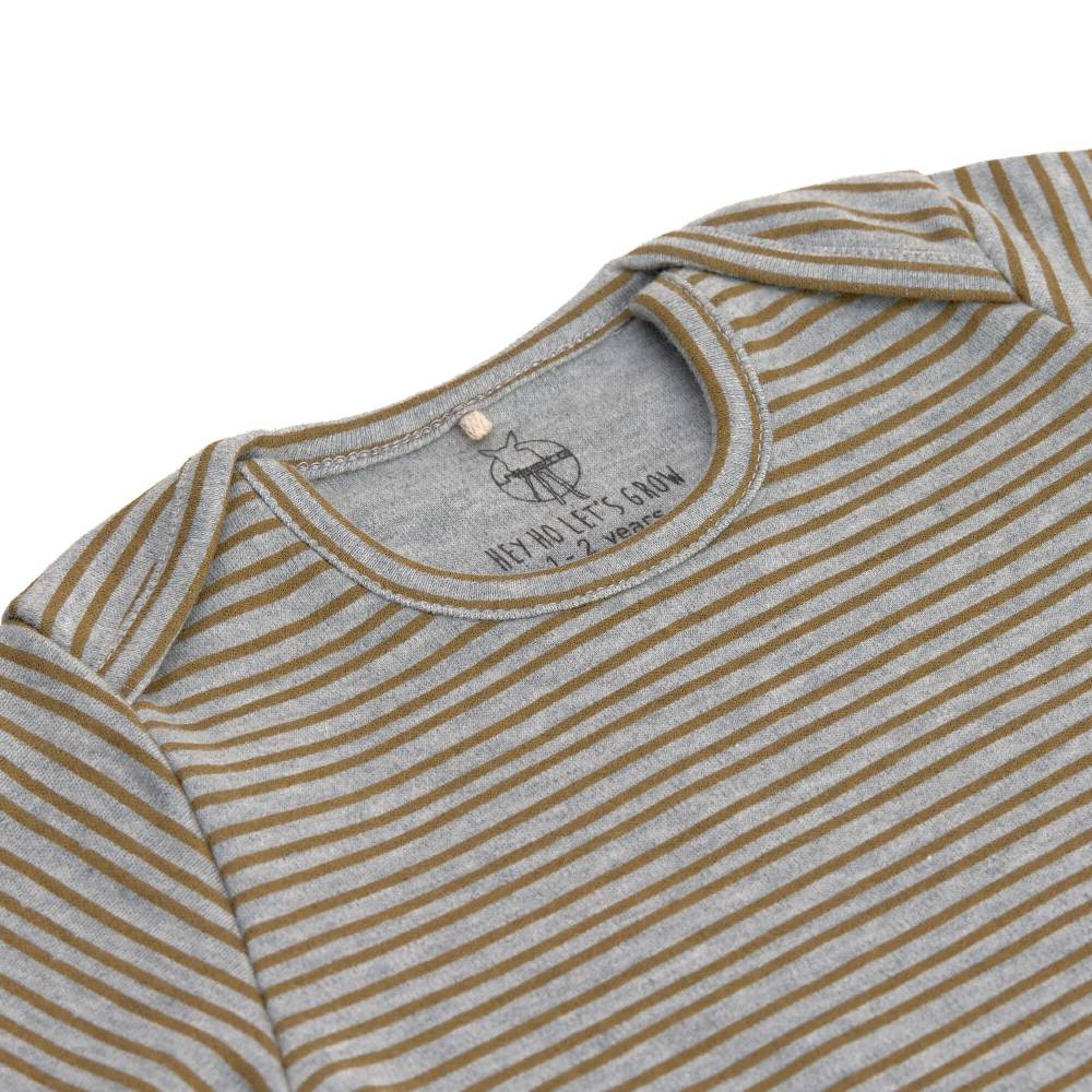 Lässig Baby Body langarm - Bio Baumwolle, Streifen, Grau meliert Großer Ausverkauf