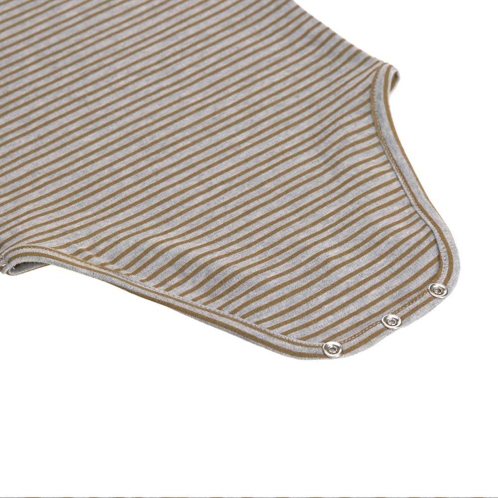 Lässig Baby Body langarm - Bio Baumwolle, Streifen, Grau meliert Großer Ausverkauf