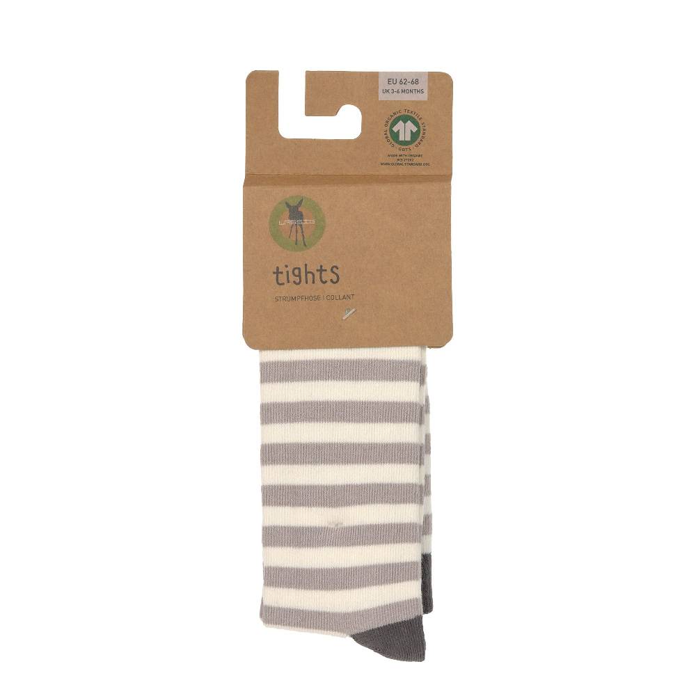 Lässig Strumpfhose GOTS - Tights, Streifen Taupe Weiß Zeitlich begrenztes Angebot