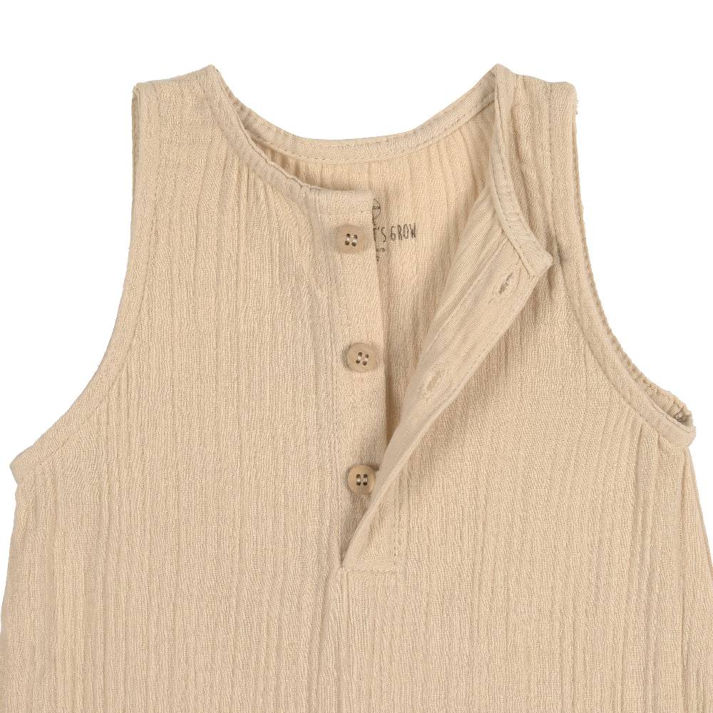Lässig Baby Jumpsuit - Bio Baumwolle, Nature, Beige Super Sparpreis