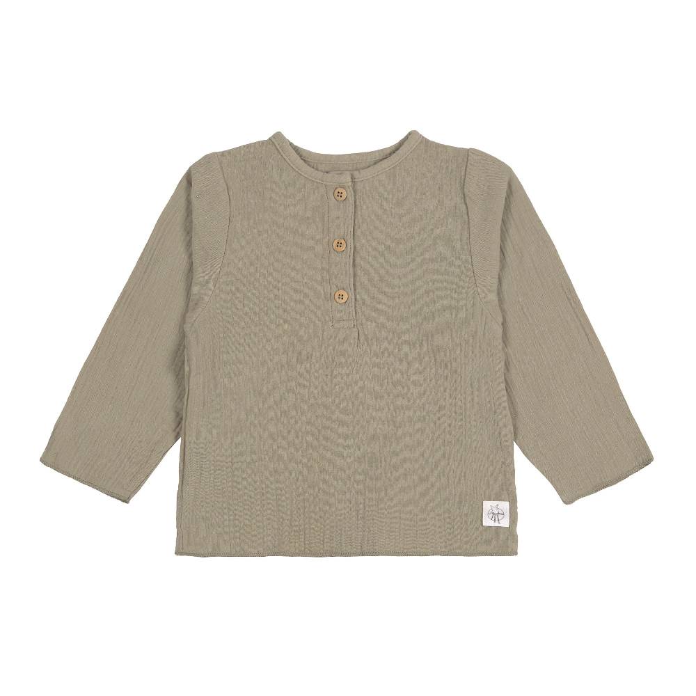 Lässig Baby Langarmshirt - Bio Baumwolle, Oliv