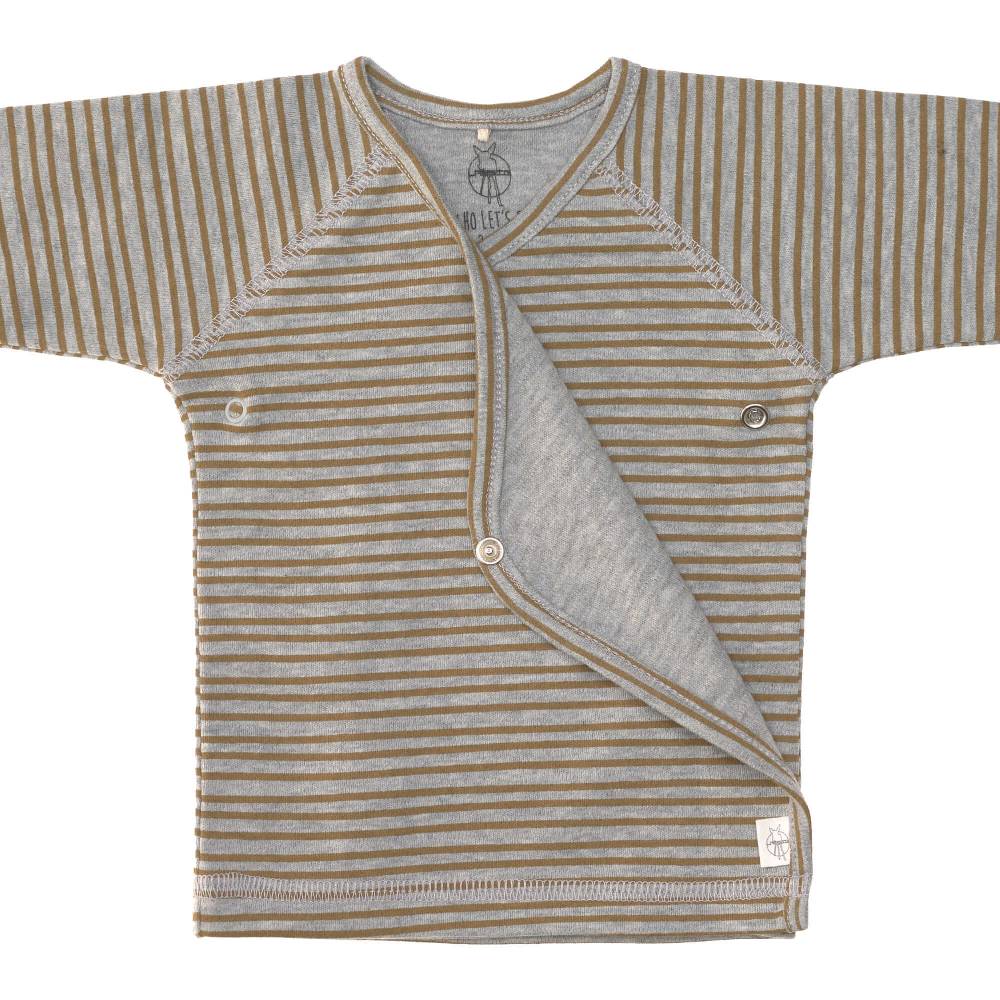 Lässig Baby Wickelshirt - Bio Baumwolle, Striped, Grau Mélange JETZT KAUFEN