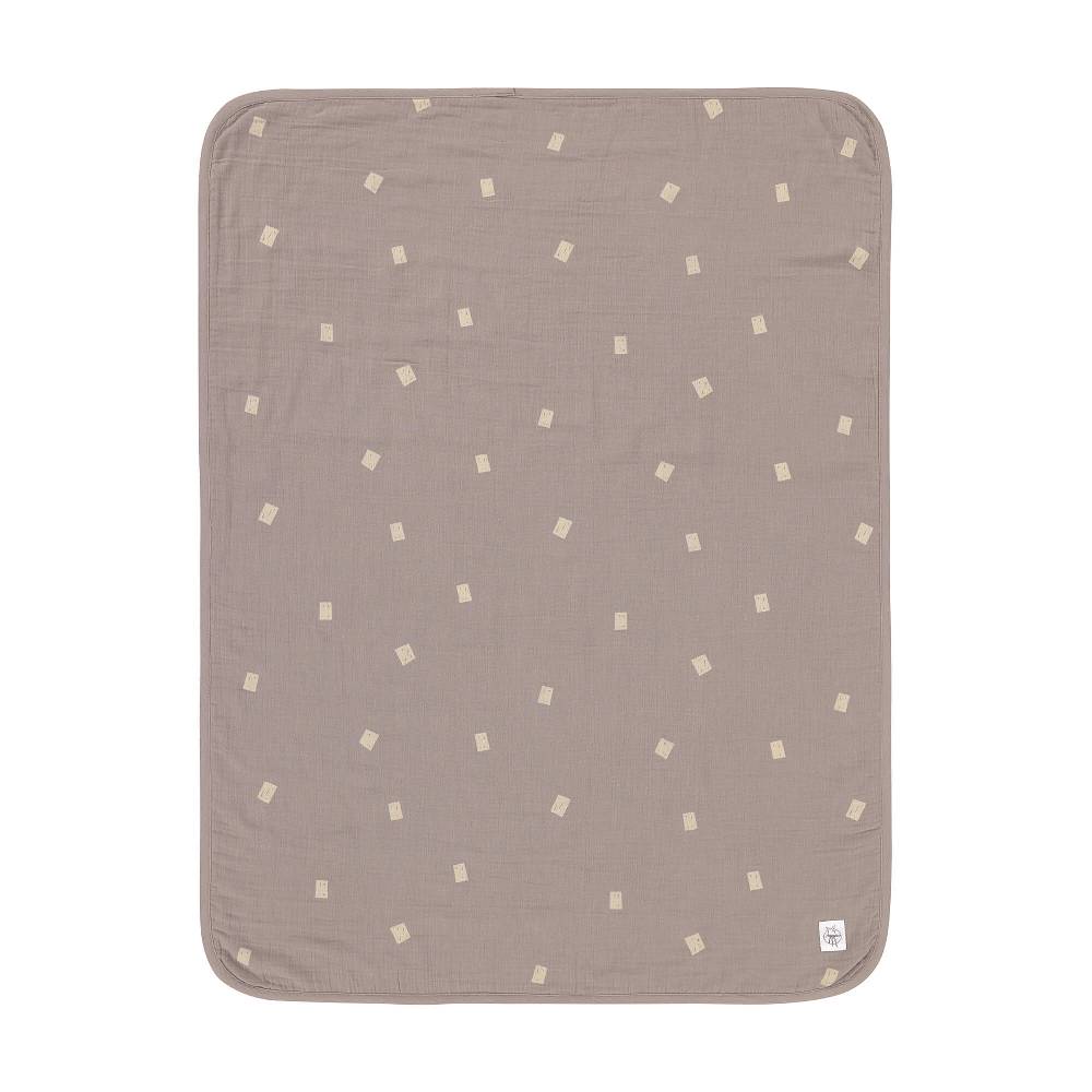 Lässig Babydecke - Bio Baumwolle, Blocks Taupe, Grau