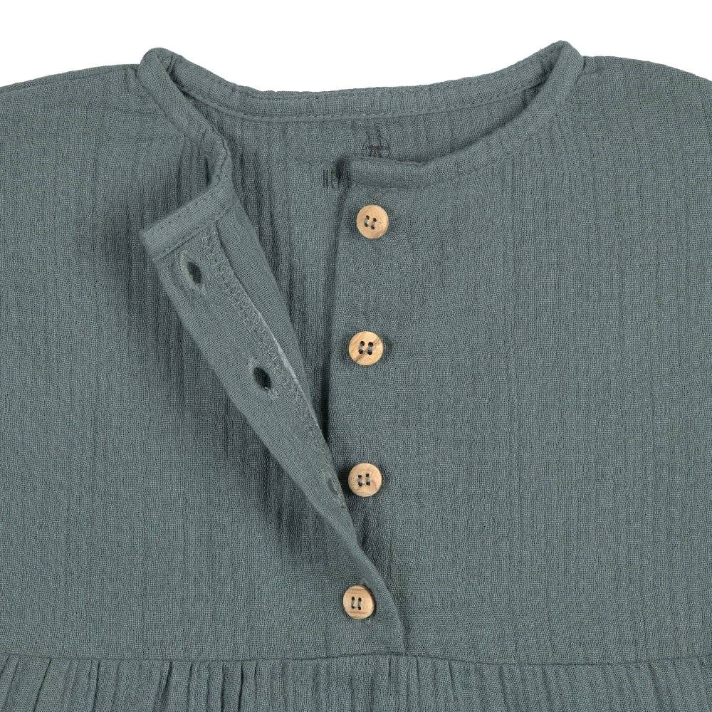 Lässig Musselin Kinderkleid - Bio Baumwolle, Petrolgrün Bis zu 65% Rabatt