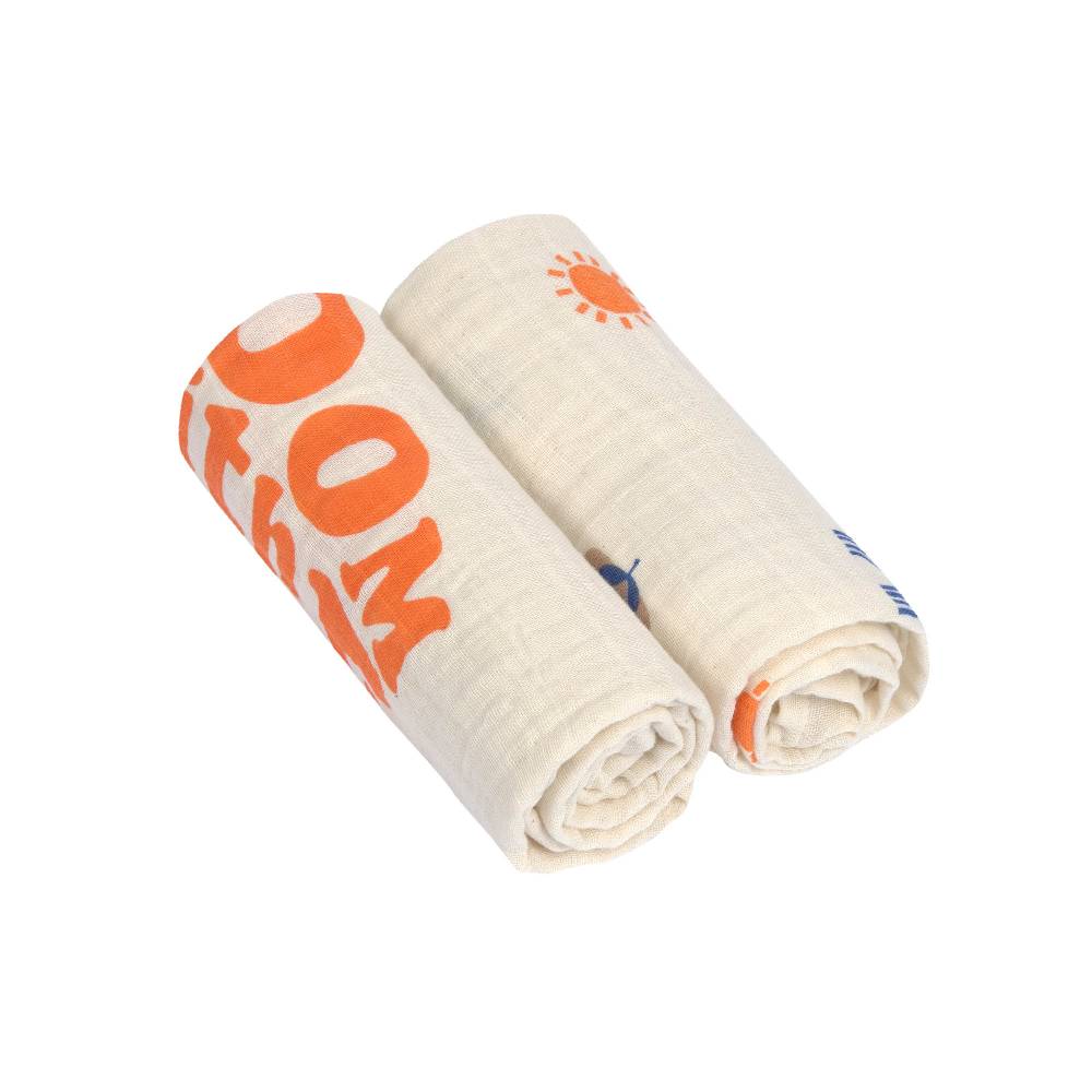 Lässig Mulltücher 2er Set M - Nature, Beige