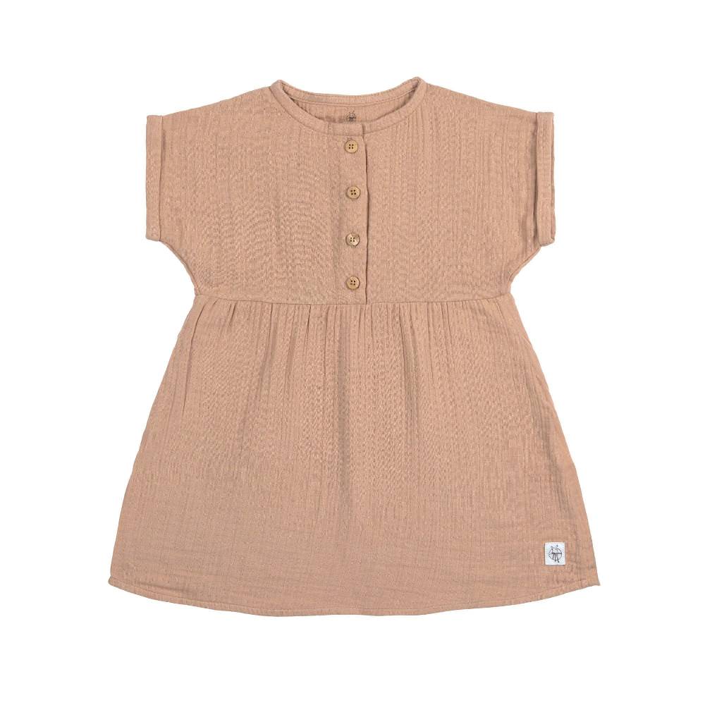 Lässig Musselin Kinderkleid - Bio Baumwolle, Orange
