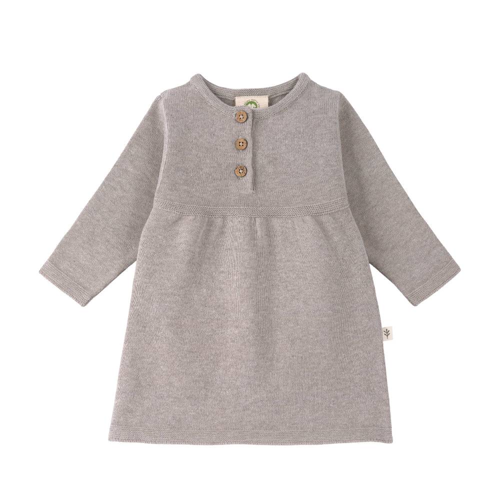 Lässig Babykleid - Strick Bio-Baumwolle, Grau