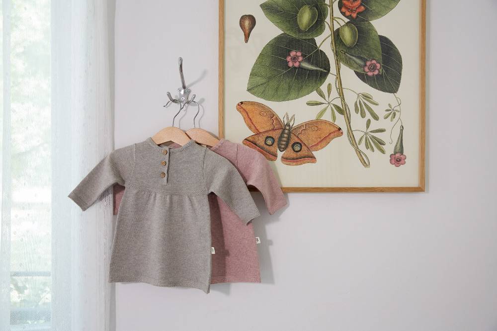 Lässig Babykleid - Strick Bio-Baumwolle, Grau Discount Store für neue Produkte