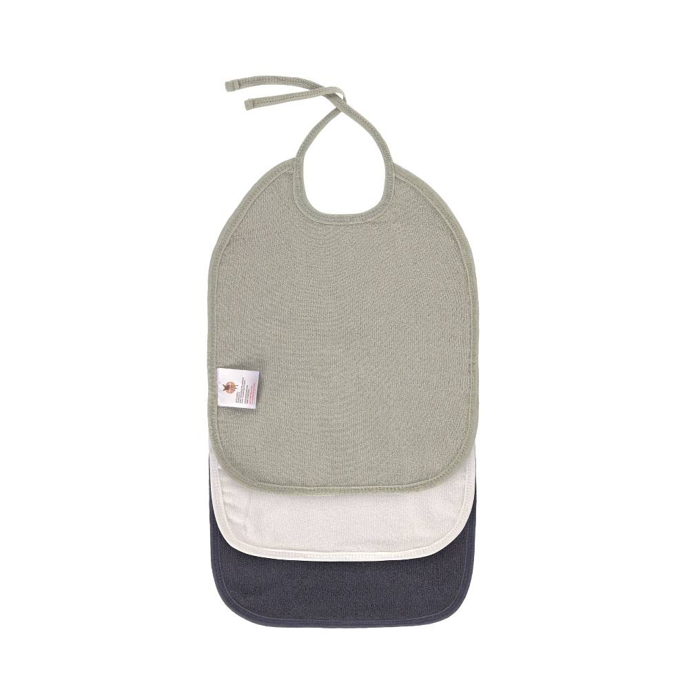 Lässig Mull Lätzchen (3 Stk) - Bib, Olive Milky Navy Nur noch ein Tag übrig
