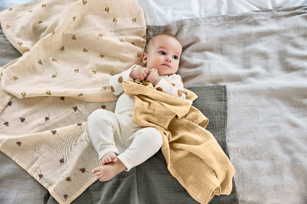 Lässig Mulltücher 2er Set L - Taupe, Grau Begrenzt auf 3 Tage