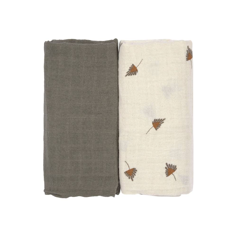 Lässig Mulltücher 2er Set L - Taupe, Grau Begrenzt auf 3 Tage