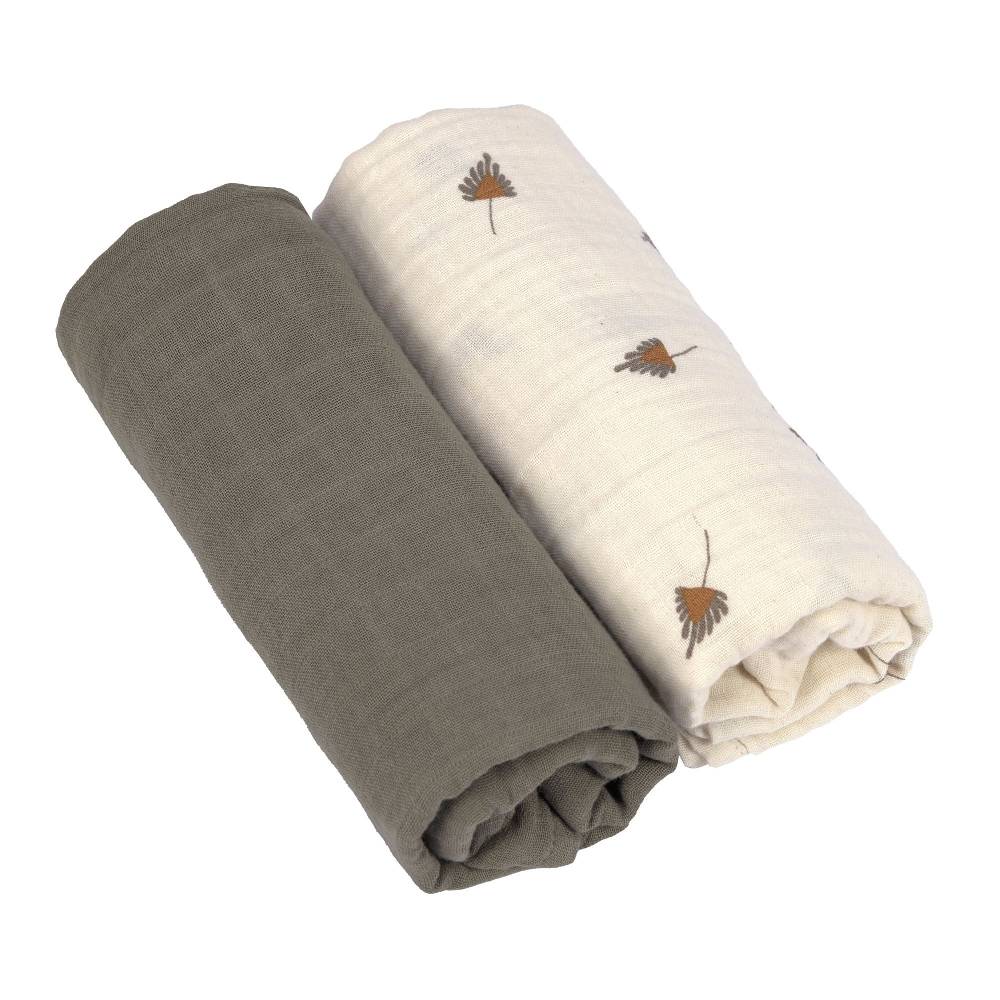 Lässig Mulltücher 2er Set L - Taupe, Grau Begrenzt auf 3 Tage