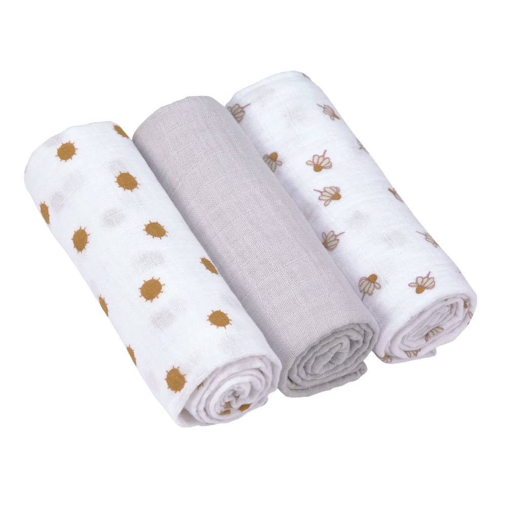 Lässig Mulltücher (3 Stk) - Swaddle & Burp Blanket L, Adventure Libelle