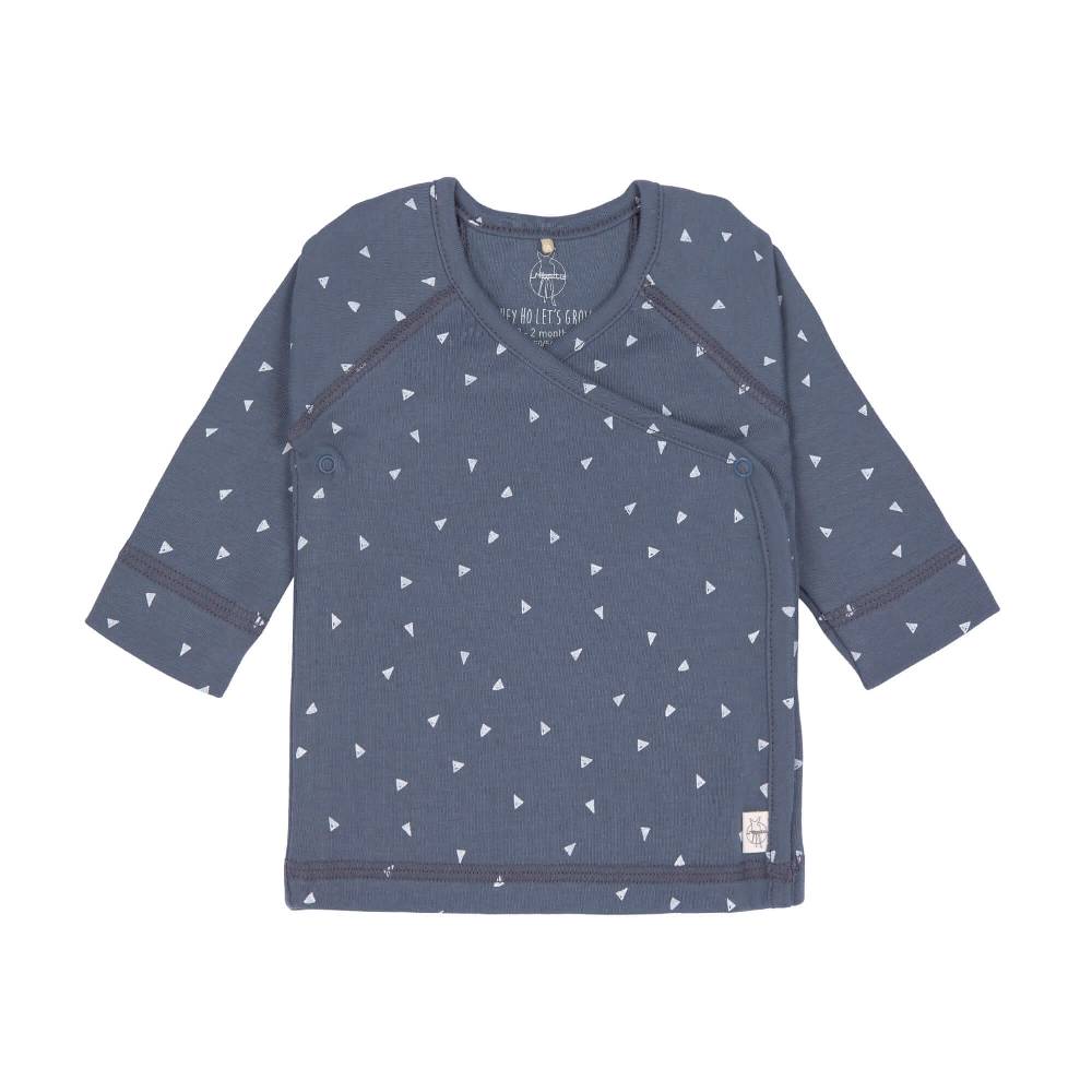 Lässig Baby Wickelshirt - Bio Baumwolle, Triangle, Blau