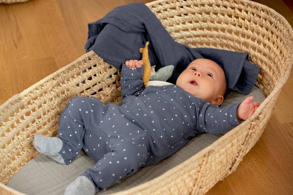 Lässig Baby Wickelshirt - Bio Baumwolle, Triangle, Blau zollfrei