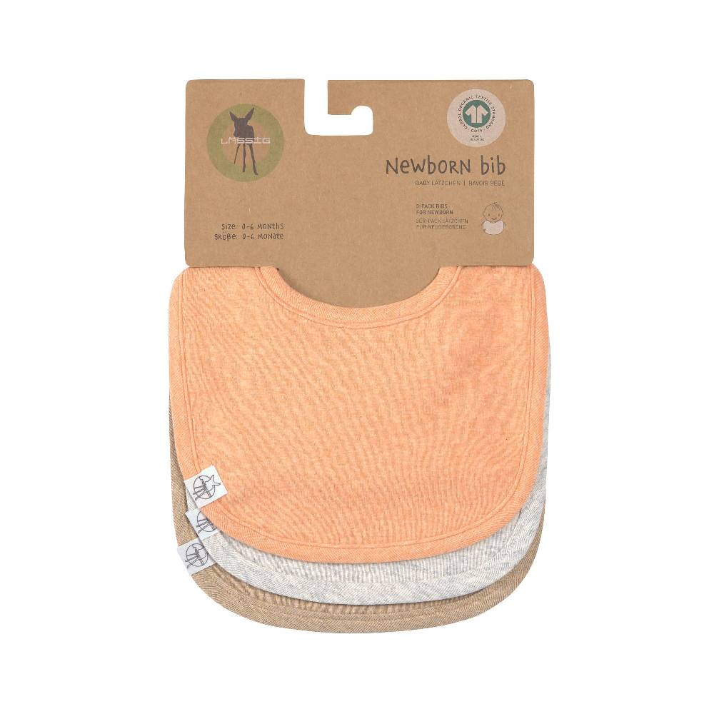 Lässig Spucklätzchen 3er Set - Baumwolle (bio), Apricot Hellgrau Beige 50% Rabatt für begrenzte Zeit