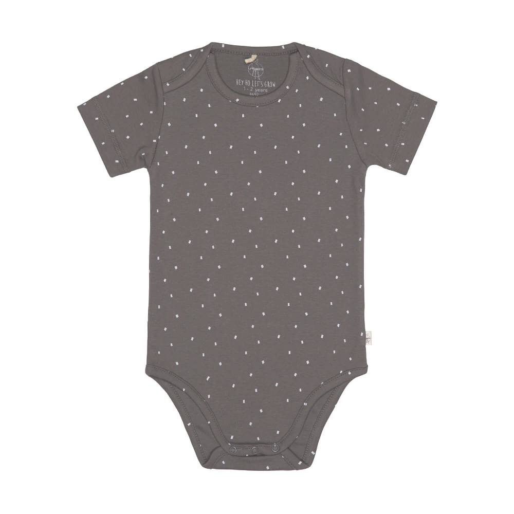 Lässig Baby Body kurzarm - Bio Baumwolle, Punkte, Anthrazit