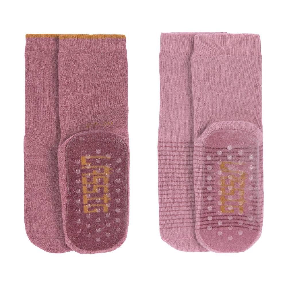 Lässig Kinder Antirutsch-Socken (2er-Set), Rosewood