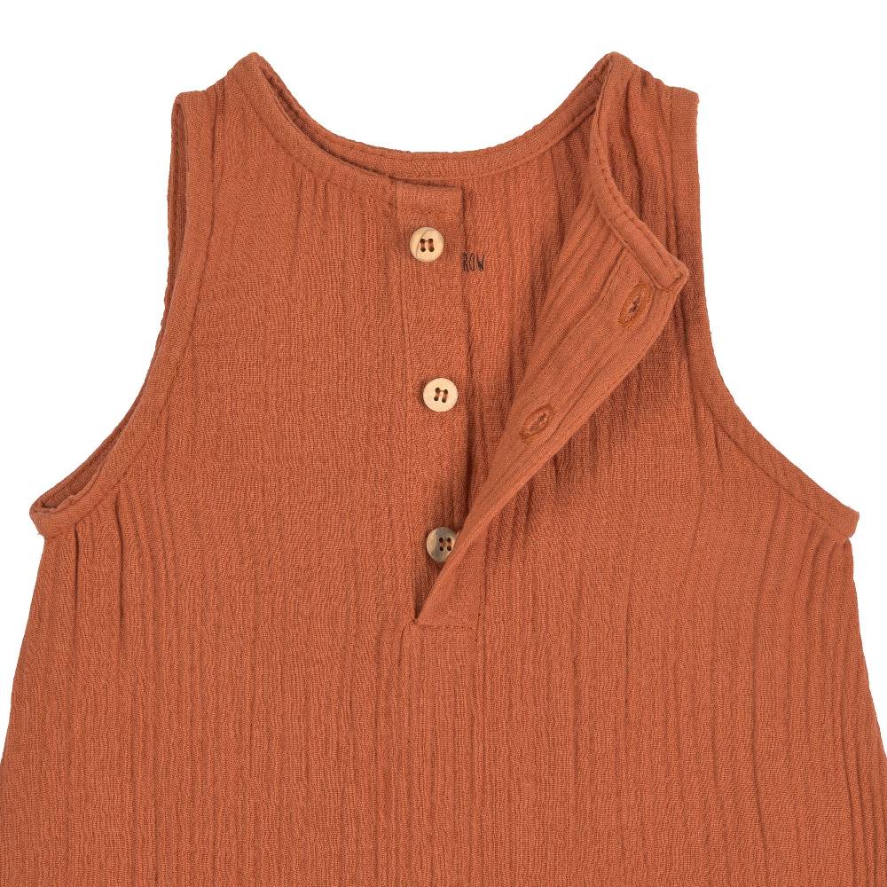 Lässig Baby Jumpsuit - Bio Baumwolle, Rostrot Verkauf