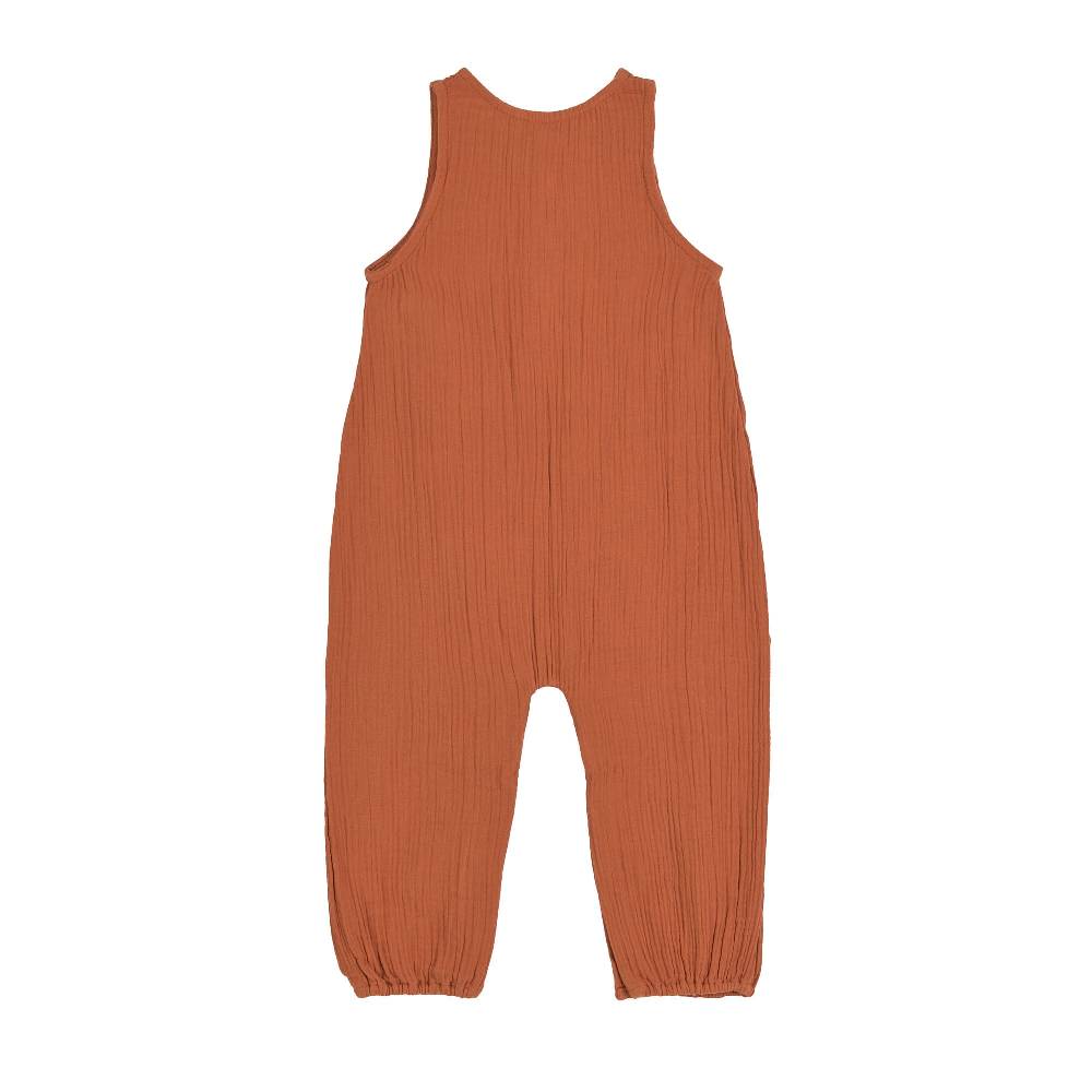 Lässig Baby Jumpsuit - Bio Baumwolle, Rostrot Verkauf