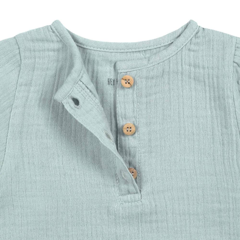 Lässig Musselin Langarmshirt - Bio Baumwolle, Silbergrau Günstiger Verkauf