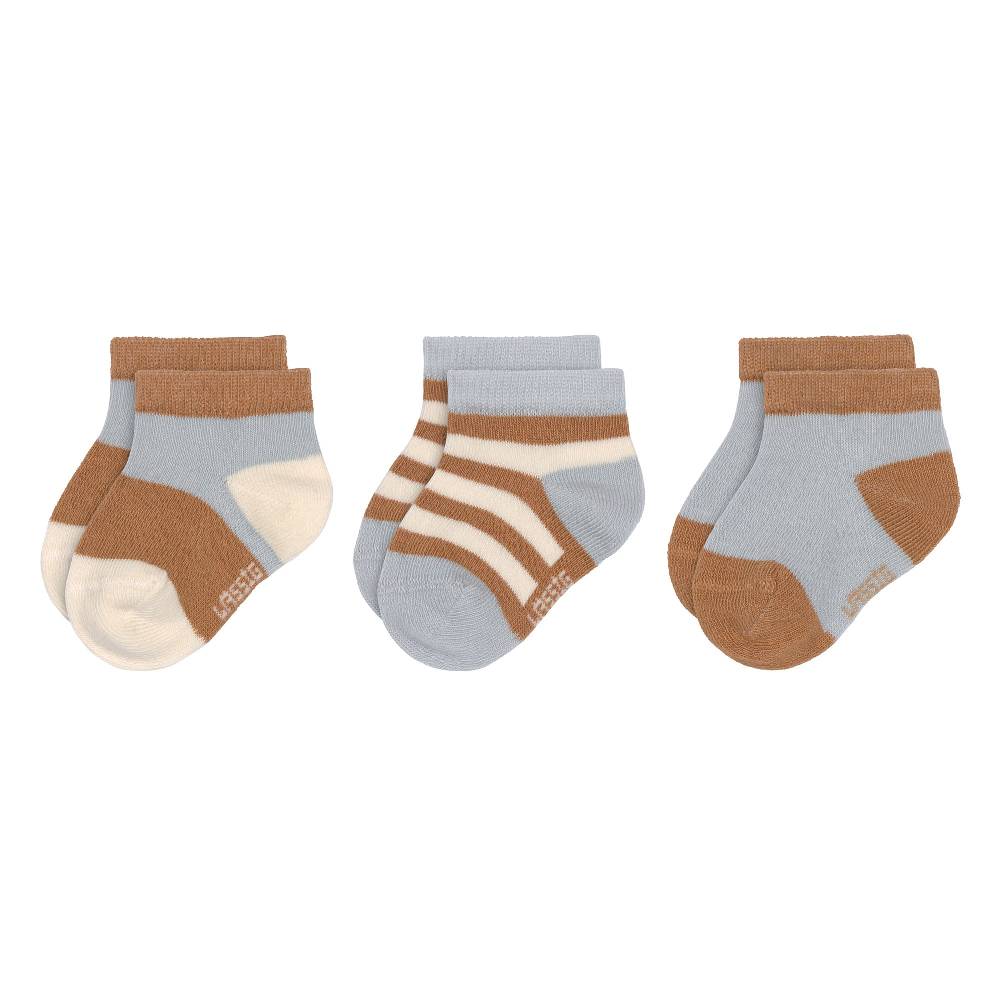 Lässig Kinder Sneaker Socken (3er-Set), Hellblau Karamell