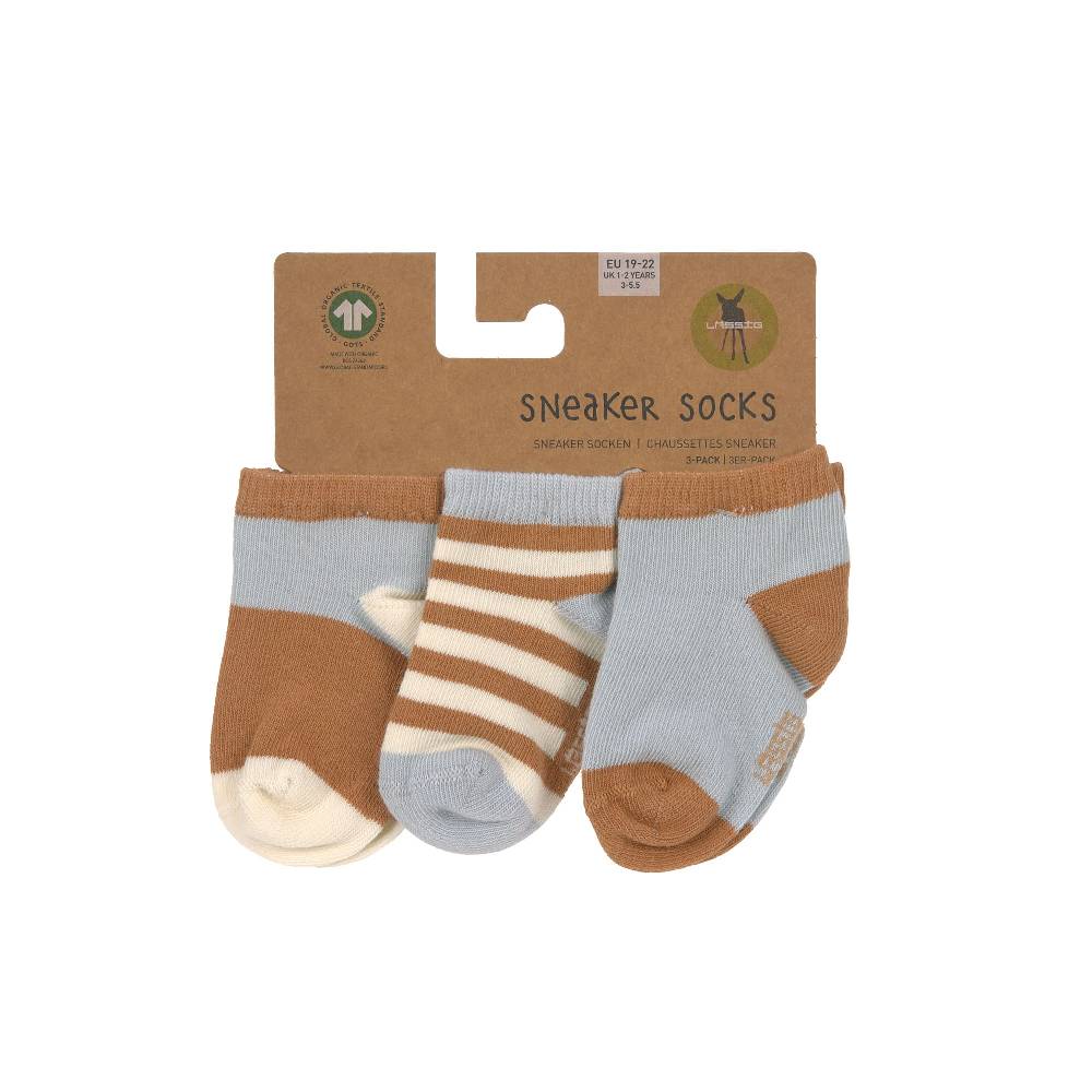 Lässig Kinder Sneaker Socken (3er-Set), Hellblau Karamell Exklusivangebot