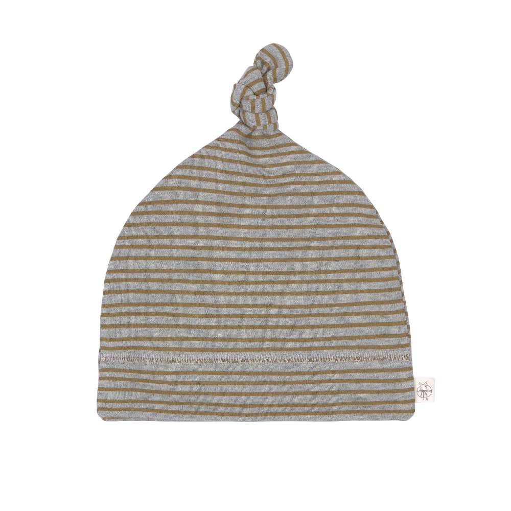Lässig Babymütze - Bio Baumwolle, Streifen, Grau meliert Saisonschlussverkauf