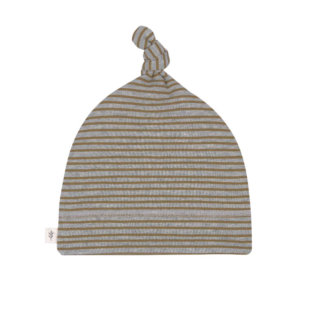 Lässig Babymütze - Bio Baumwolle, Streifen, Grau meliert Saisonschlussverkauf
