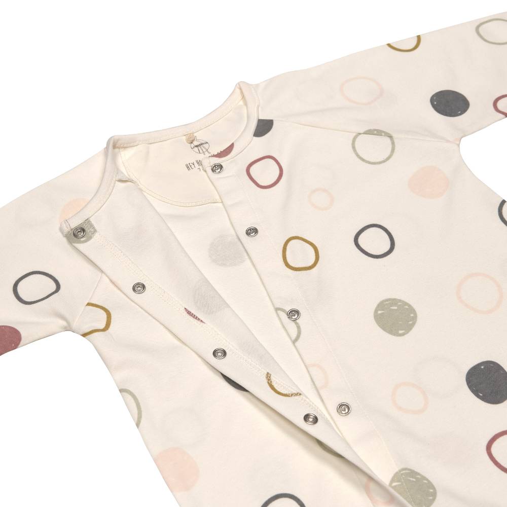 Lässig Baby Schlafanzug - Bio Baumwolle, Circles, Weiß Cyber Monday