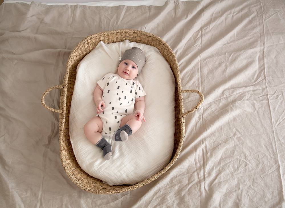 Lässig Baby Wickelbody kurzarm - Bio Baumwolle, Rechtecke, Weiß Weihnachtsangebot