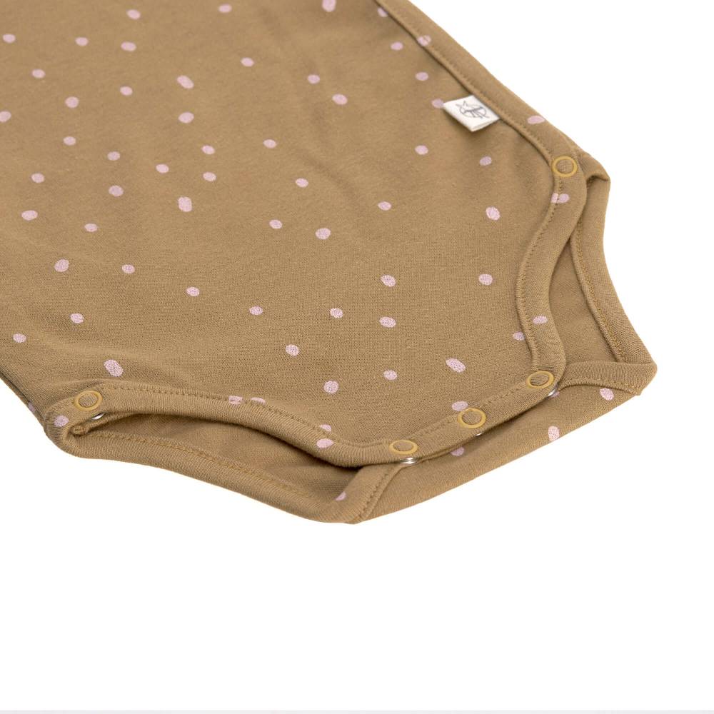 Lässig Baby Wickelbody kurzarm - Bio Baumwolle, Punkte, Gelb Heißer Verkauf