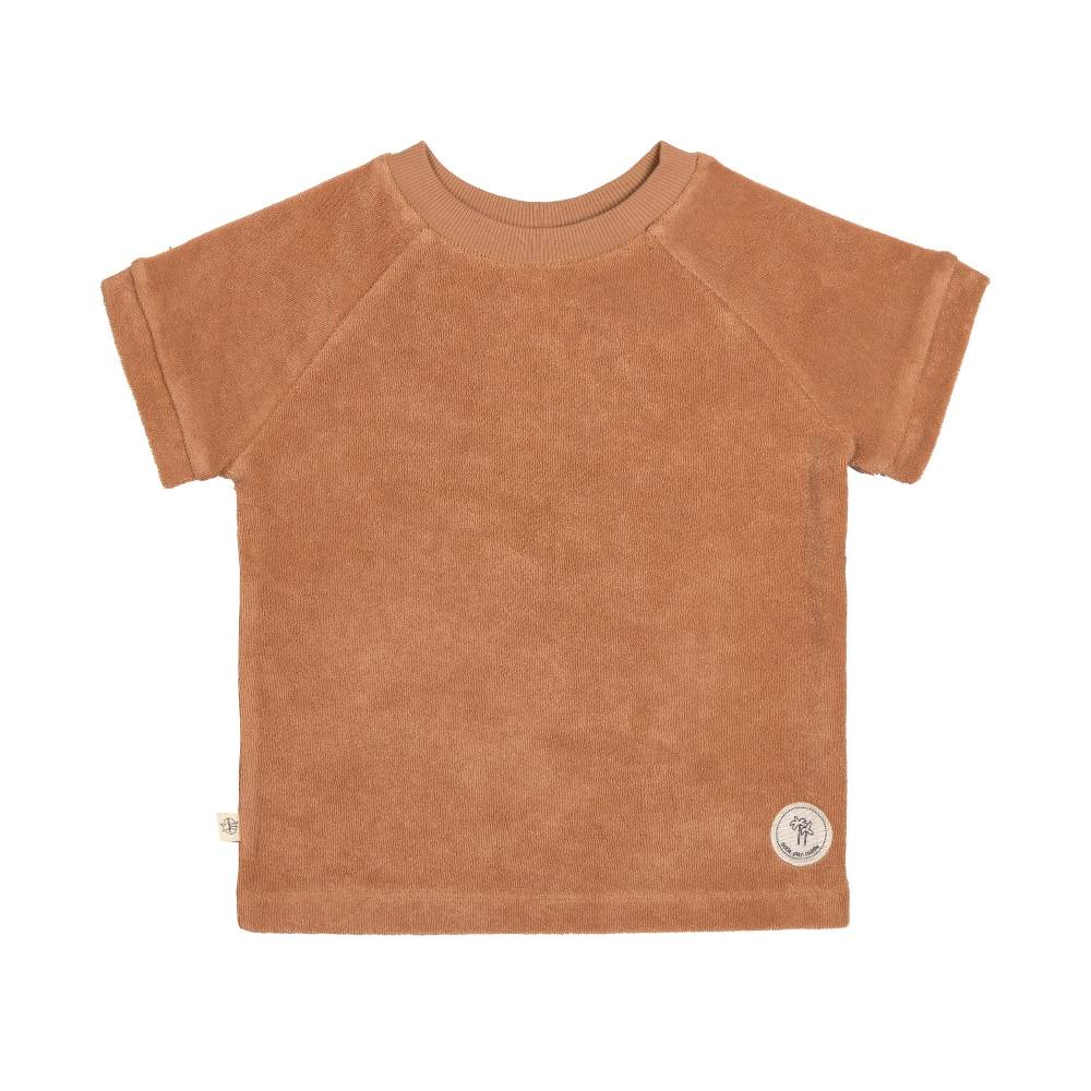 Lässig Frottee T-Shirt Kinder, Karamell