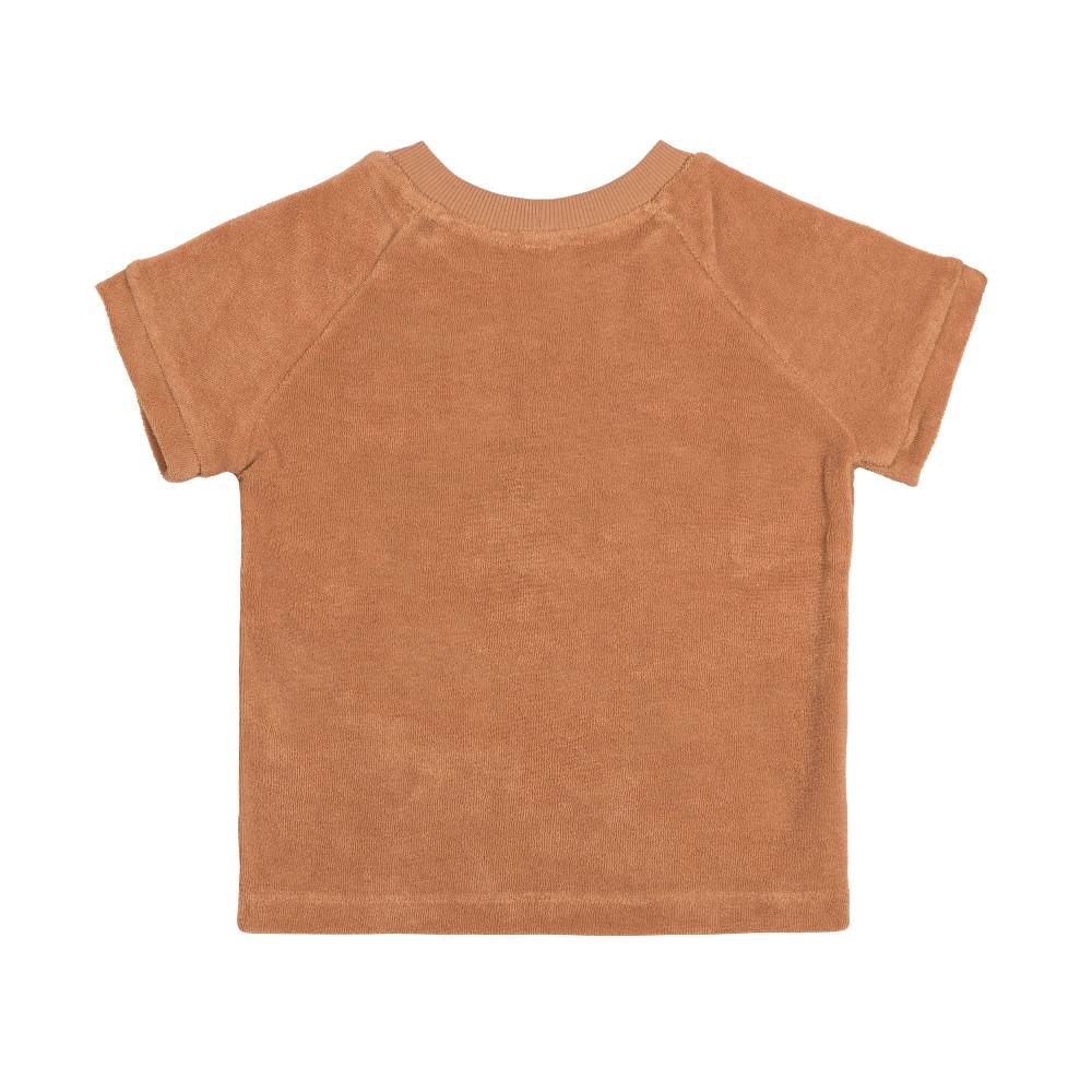 Lässig Frottee T-Shirt Kinder, Karamell Top Angebot