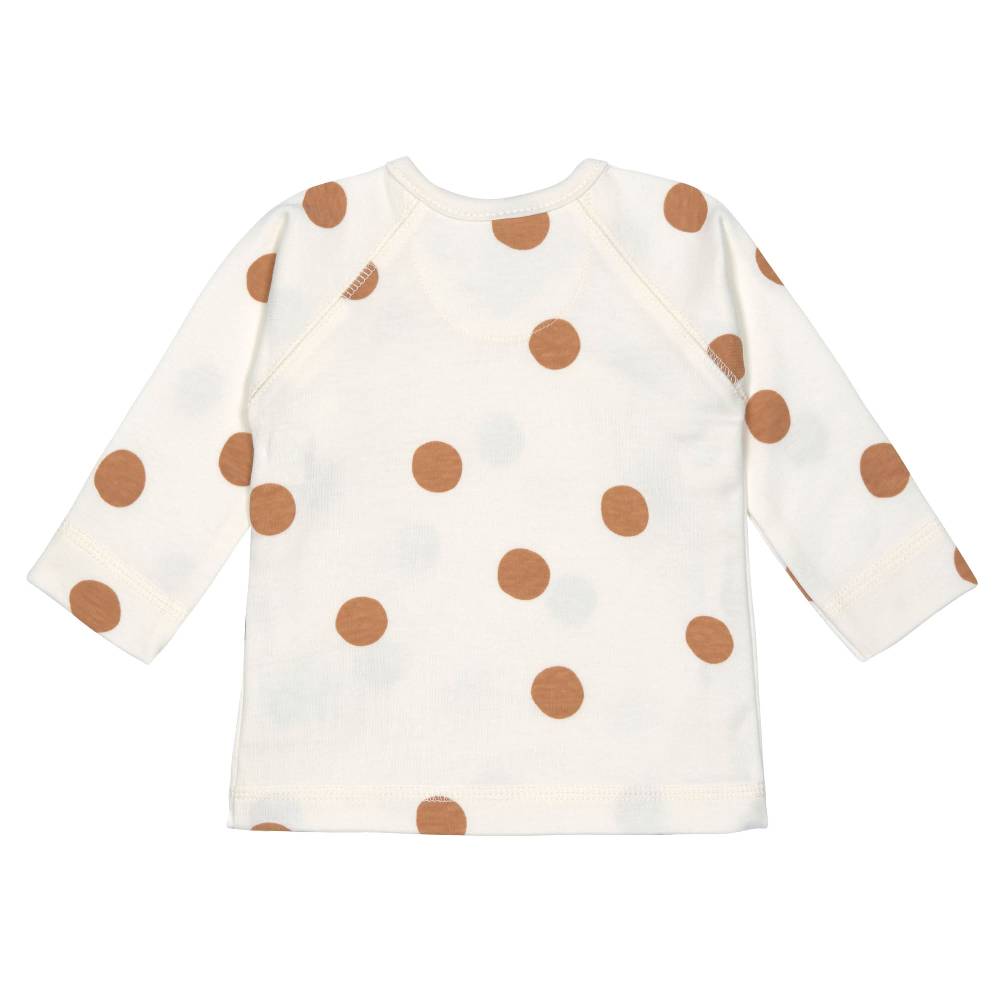 Lässig Baby Wickelshirt - Bio Baumwolle, Big Dots, Beige Neueste Mode
