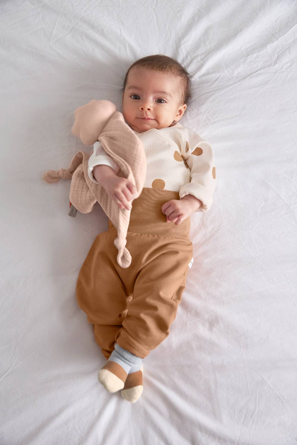 Lässig Baby Wickelshirt - Bio Baumwolle, Big Dots, Beige Neueste Mode