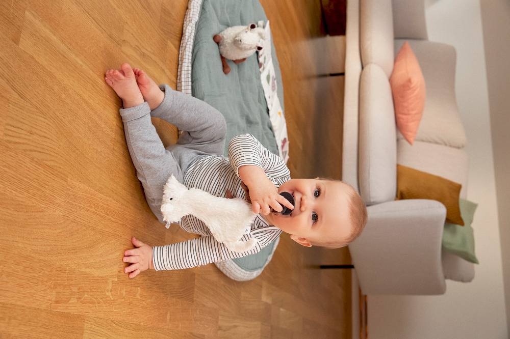 Lässig Baby Wickelbody langarm - Bio Baumwolle, Streifen, Grau Exklusive Angebote