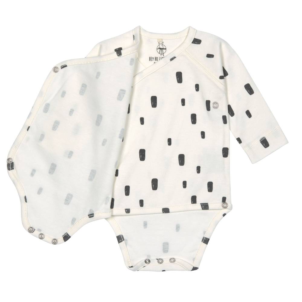 Lässig Baby Wickelbody langarm - Bio Baumwolle, Rechtecke, Weiß Bestseller