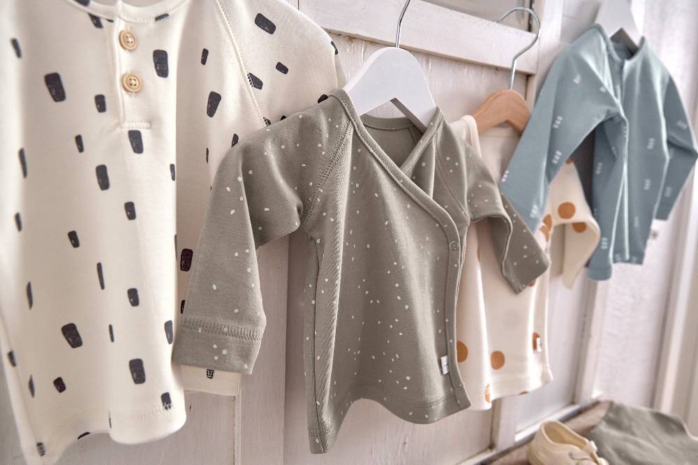 Lässig Baby Wickelbody langarm - Bio Baumwolle, Rechtecke, Weiß Bestseller