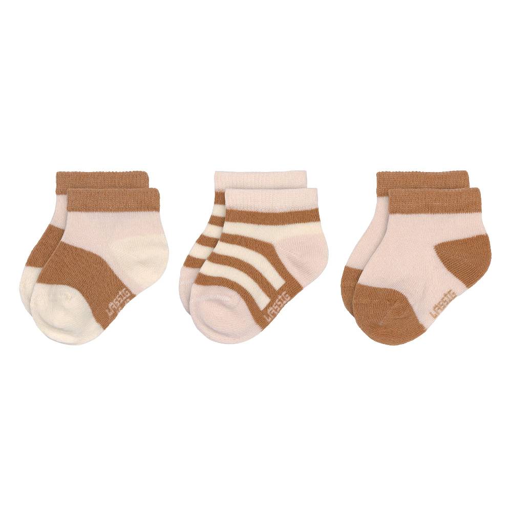Lässig Kinder Sneaker Socken (3er-Set), Rosa Karamell