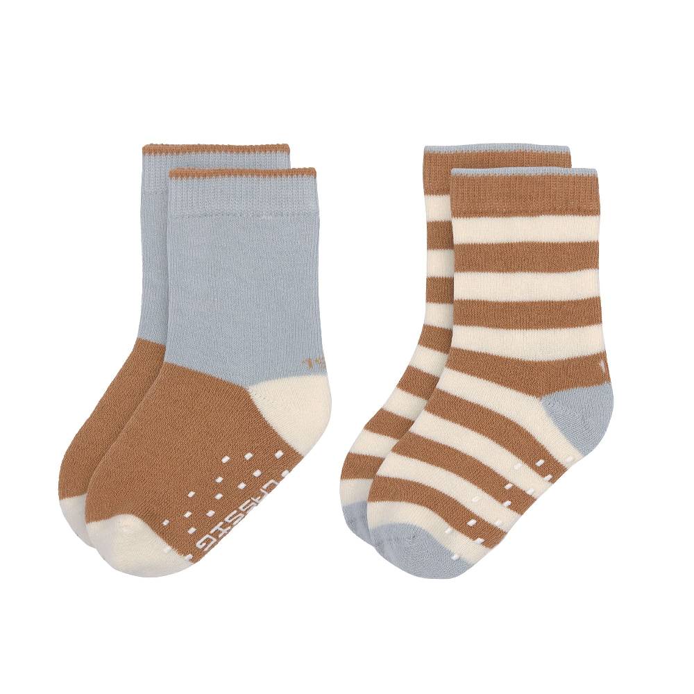 Lässig Kinder Antirutsch-Socken (2er-Set), Hellblau Karamell