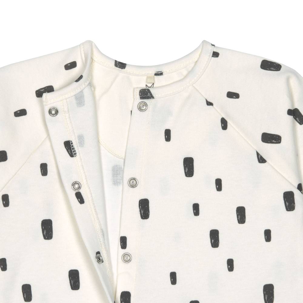 Lässig Baby Schlafanzug mit Füßen - Bio Baumwolle, Bricks, Weiß Neueste Stile