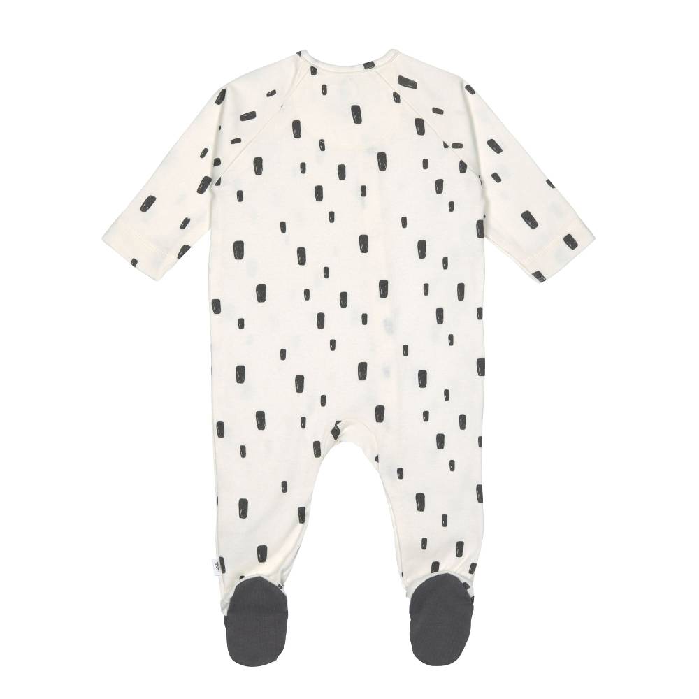 Lässig Baby Schlafanzug mit Füßen - Bio Baumwolle, Bricks, Weiß Neueste Stile