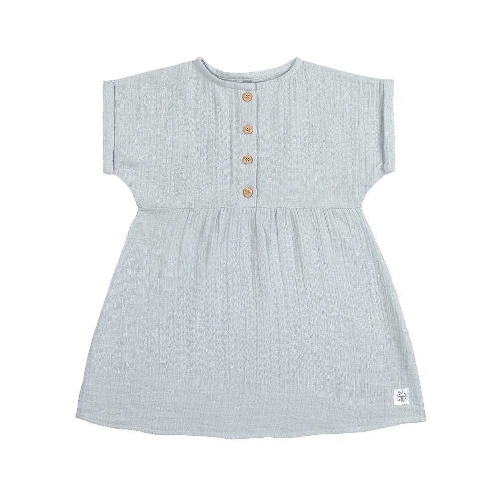 Lässig Musselin Kinderkleid - Bio Baumwolle, Blau