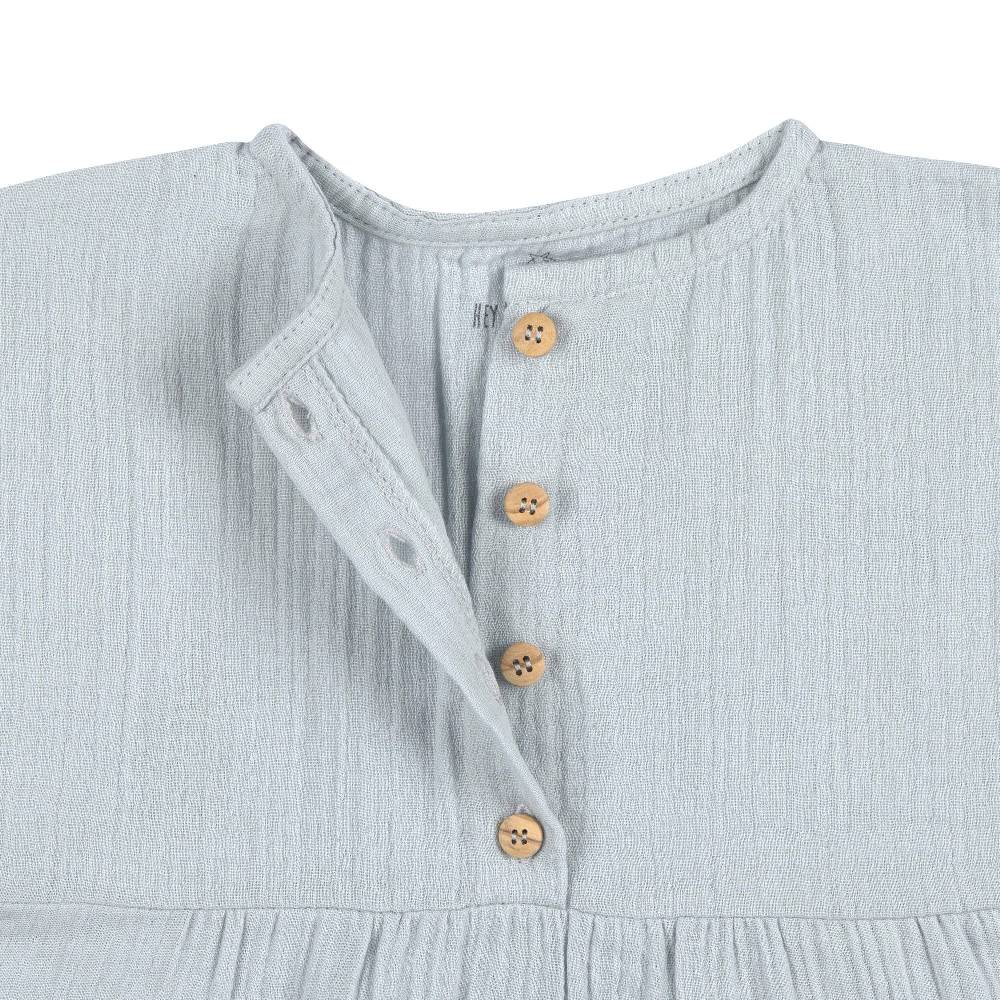 Lässig Musselin Kinderkleid - Bio Baumwolle, Blau Letzte 2 Tage