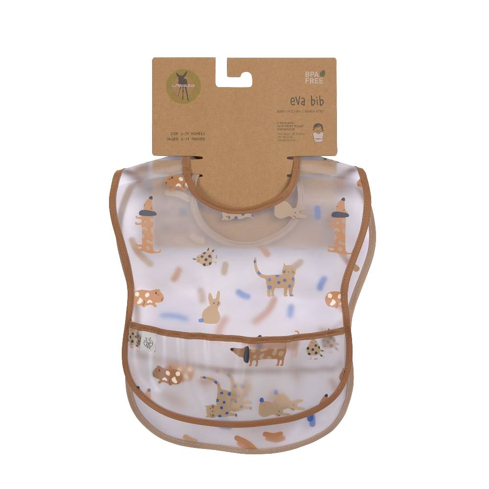 Lässig Lätzchen mit Auffangschutz (2 Stk) - Abwaschbar, Little Mateys Royal Blau Letzter Tag