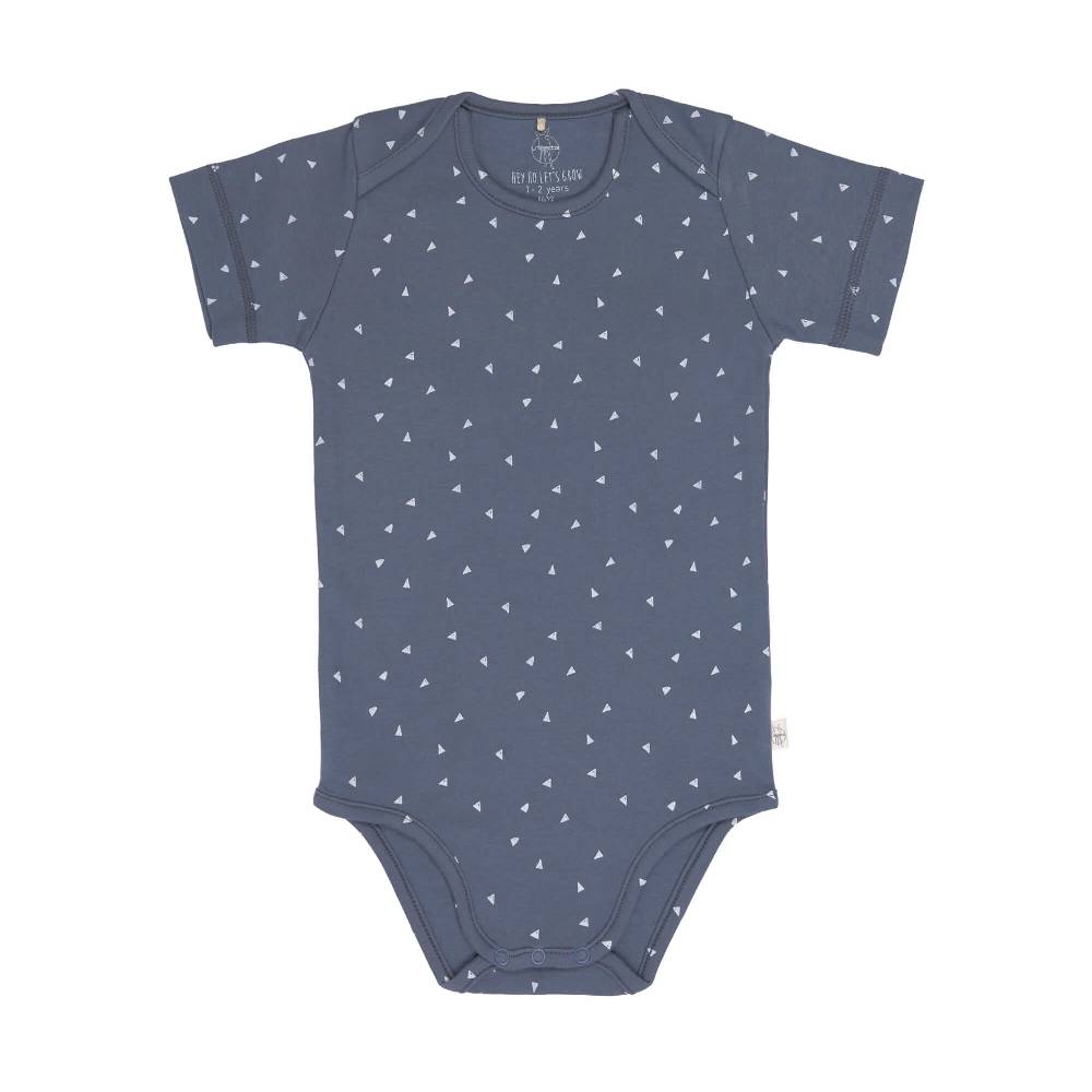 Lässig Baby Body kurzarm - Bio Baumwolle, Dreiecke, Blau